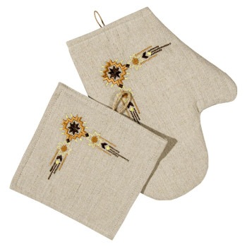 Zestaw prezentowy K-428 z haftem Etno z rękawiczką i rękawiczką TM Yaroslav